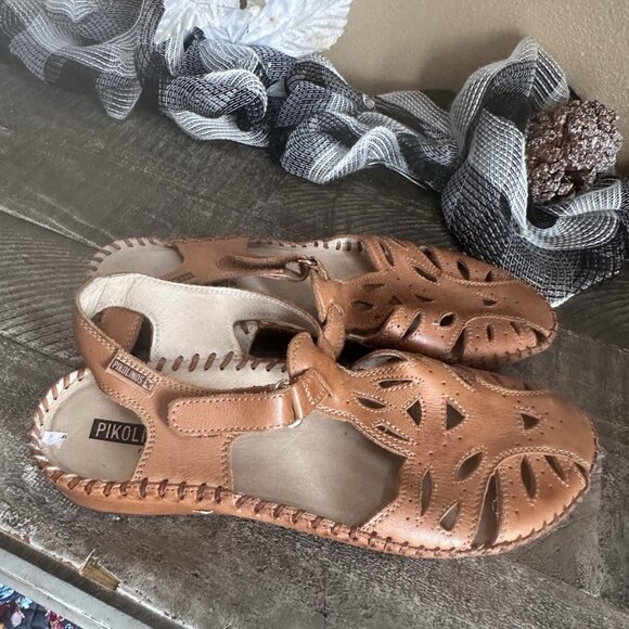 Pikolinos Puerto Vallarta Calfskin Leather Women's Ankle Strap Sandals Size 41 - Picture 3 of 5